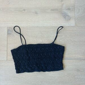 Zara Navy Lace Camisole Top